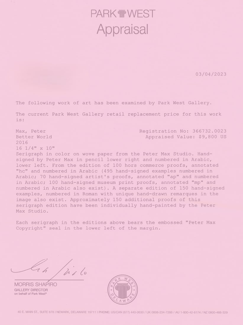 Peter Max Better World - 2