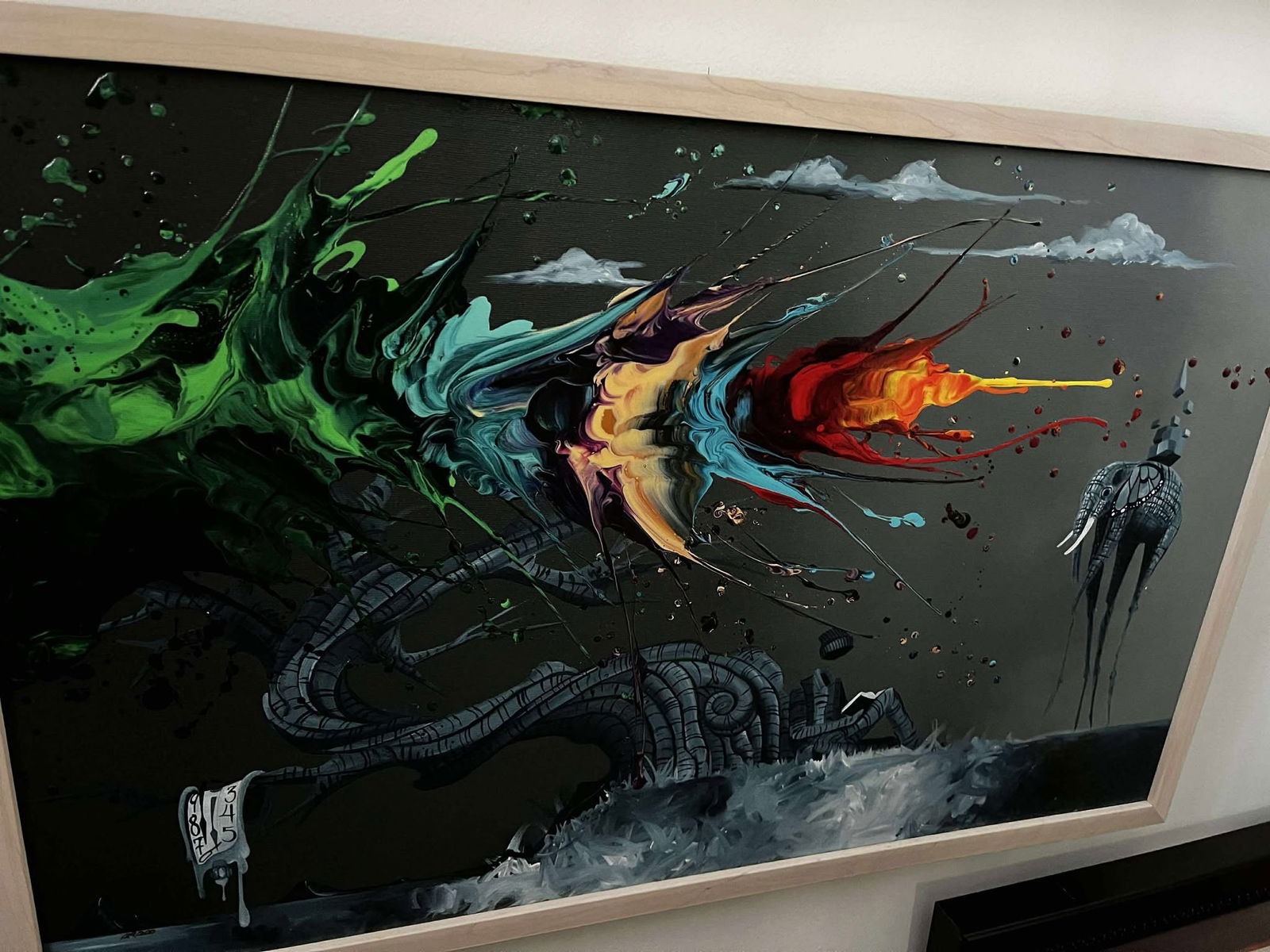 Kre8 Infused with Passion: Kre8 "Infused with Passion" 2020 17 7/8" x 28 1/2" image size Giclee in color with hand-embellishment on canvas. Hand-signed in pigment by the artist. Gallery framed, COA,Appraisal. DS