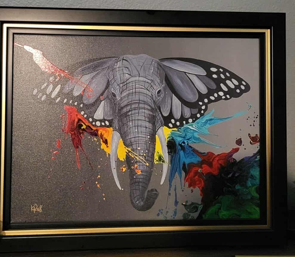 Kre8 Kre8ed by Power: Kre8 "Kre8ed By Power" 2021 19 1/2" x 26" image size Giclee in color with hand-embellishment on canvas. LE COA Appraisal HPJ