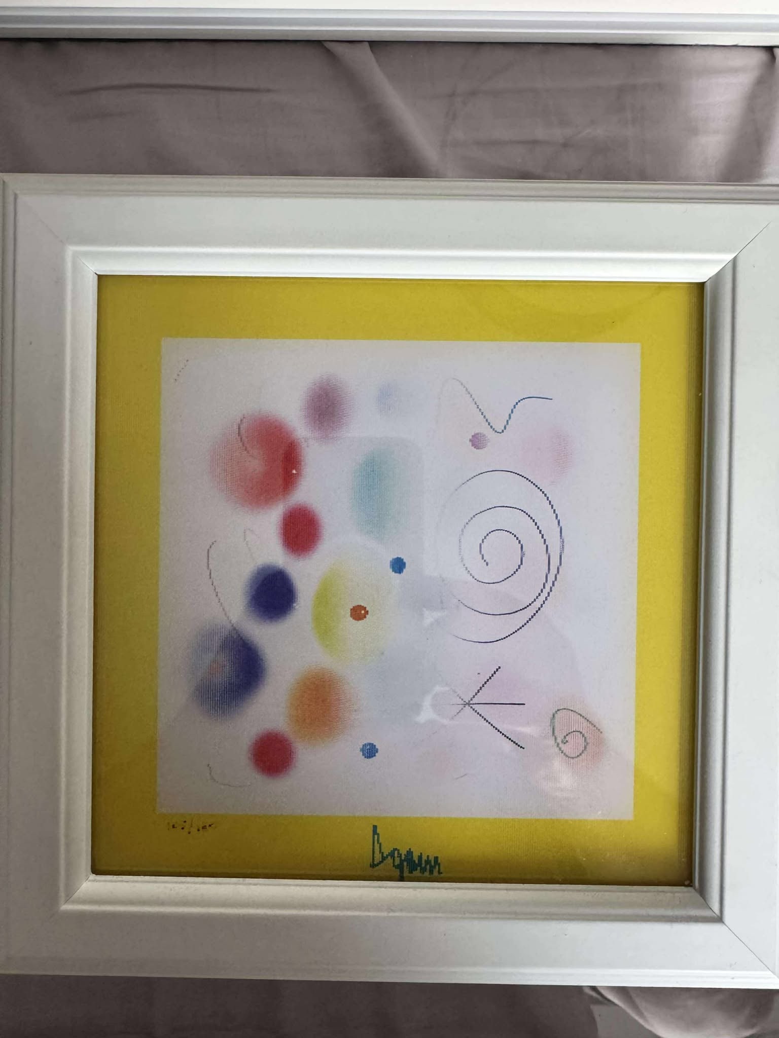 Yaacov Agam Infinity (small): Yaacov Agam "Infinity (small)" 2014 7" x 7" image size Agamography; Lithographic image viewed through a lenticular lens. Hand-signed in ink by the artist. Gallery framed, COA, Appraisal. MS ships from