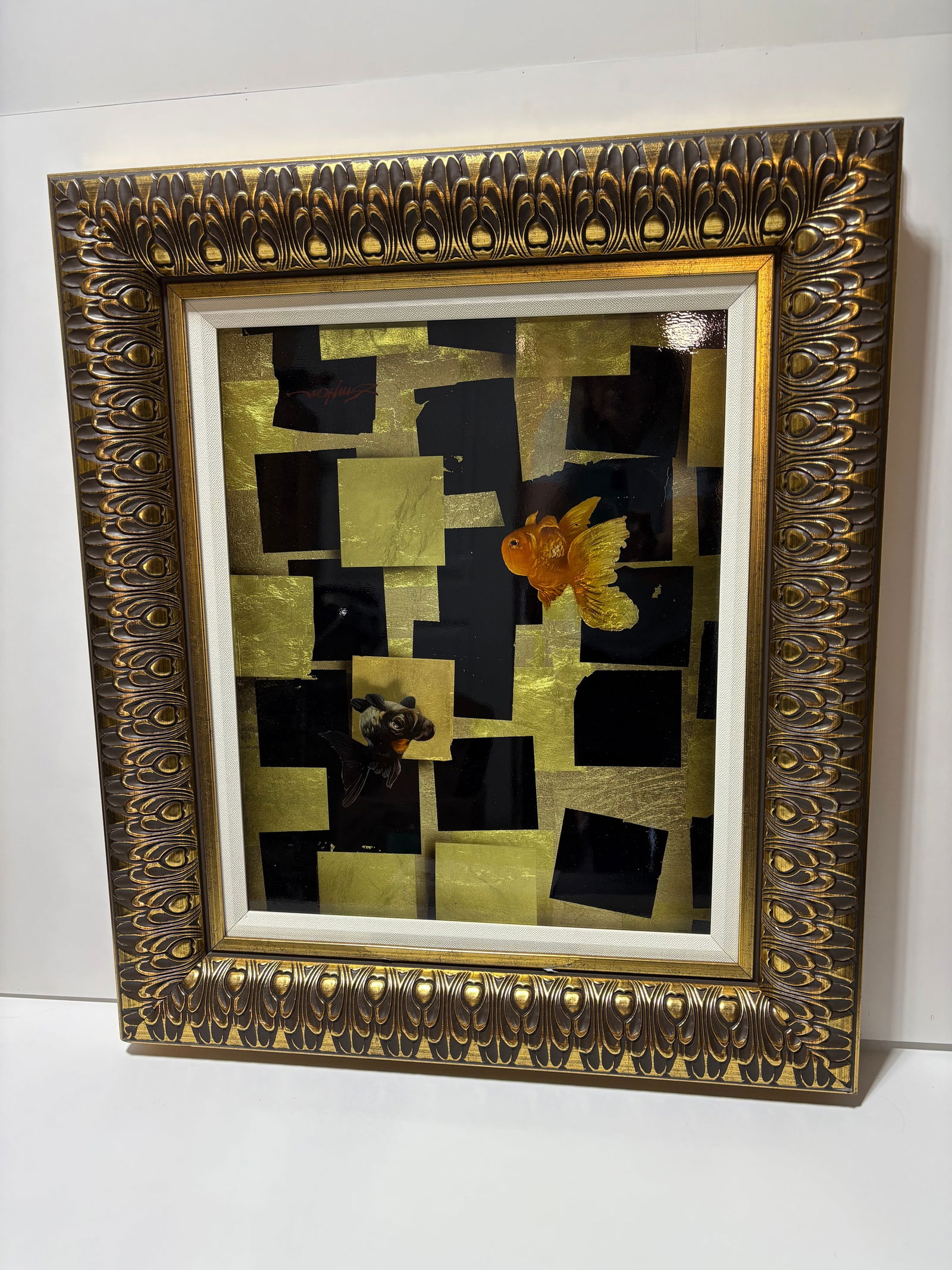 Patrick Guyton Hide and Seek: Patrick Guyton Hide and Seek on foil. `5.5" x 19.5" image size gallery framed, no paperwork