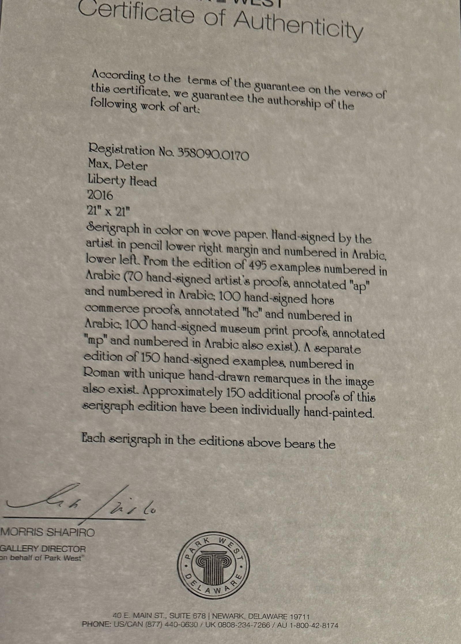 Peter Max Liberty Head - 2