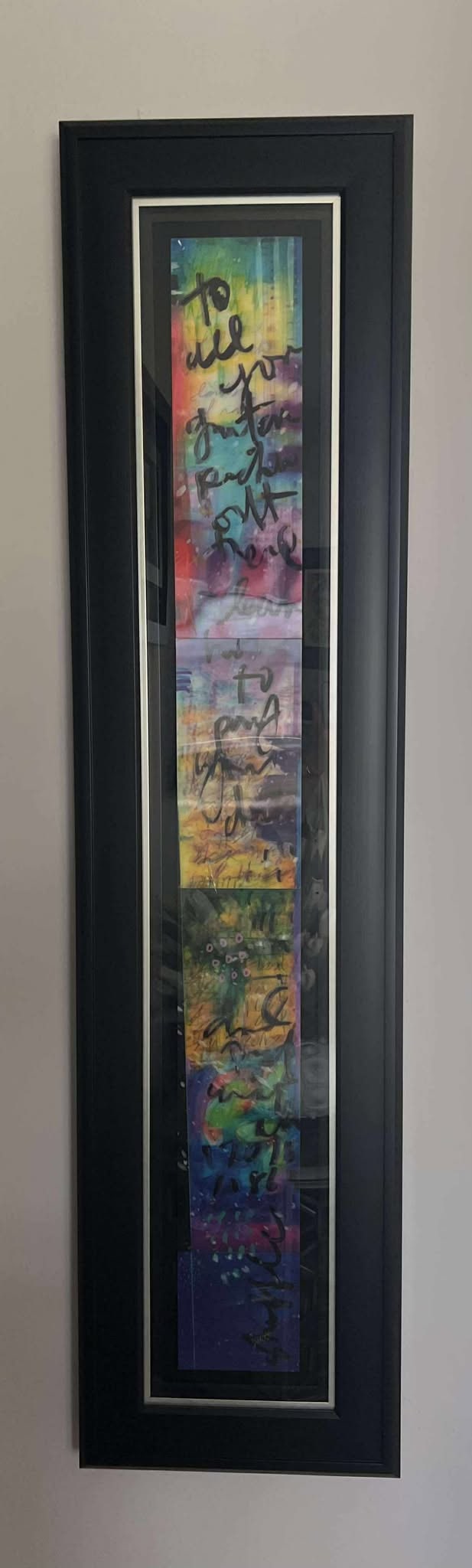 Tim Yanke num 32: Tim Yanke "#32" 2015 54 1/8" x 6 1/8" Lithographic image viewed throught a lenticular lens with unique embellishing. Hand-signed in ink lower left on the bottom panel. Appraisal. GP