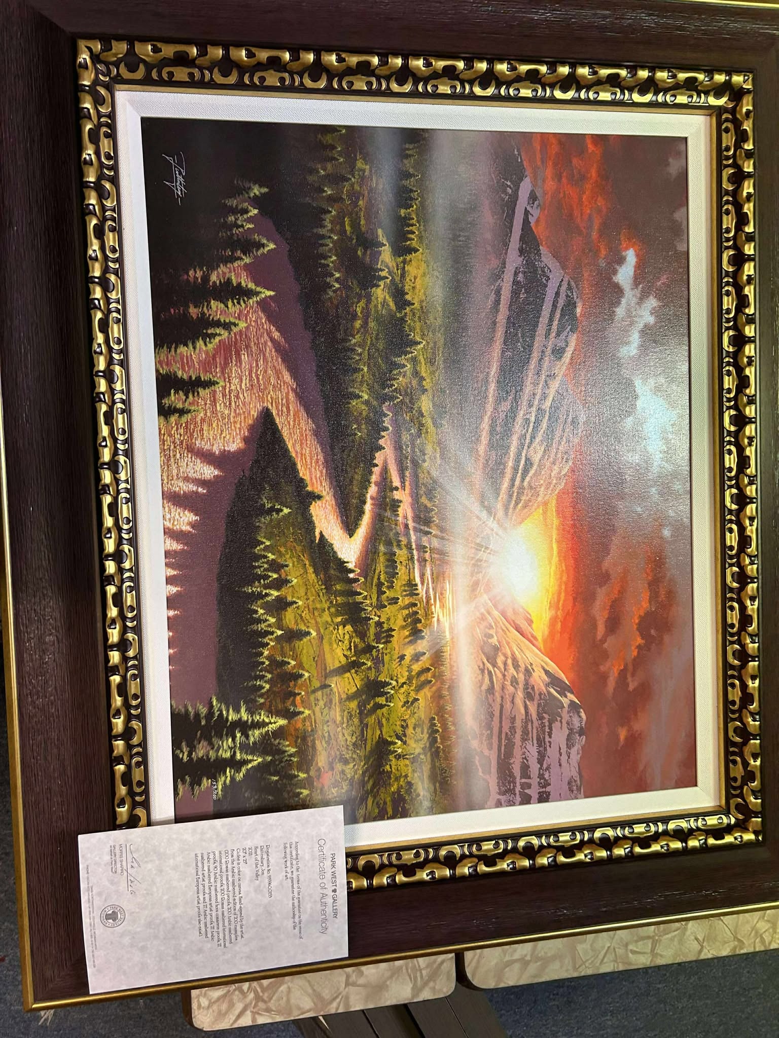 Jon Rattenbury Heart of the Valley: Jon Rattenbury "Heart of the Valley" 2021 20" x 25" image size Giclee in color on canvas. Hand-signed by the artist. Gallery framed, COA. CR