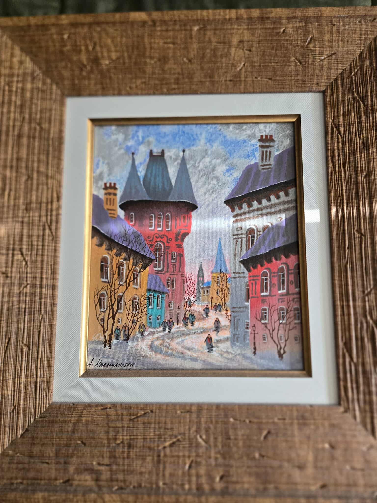 Anatole Krasnyansky Old Riga: Anatole Krasnyansky "Old Rige" 2001 11 3/4" x 10" image size Serigraph in color on canvas. Signed in ink and numbered on verso. Gallery framed, COA, Appraisal. SSR