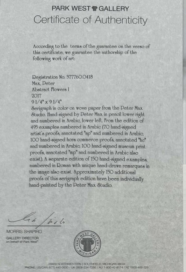 Peter Max Abstract Flowers I - 4