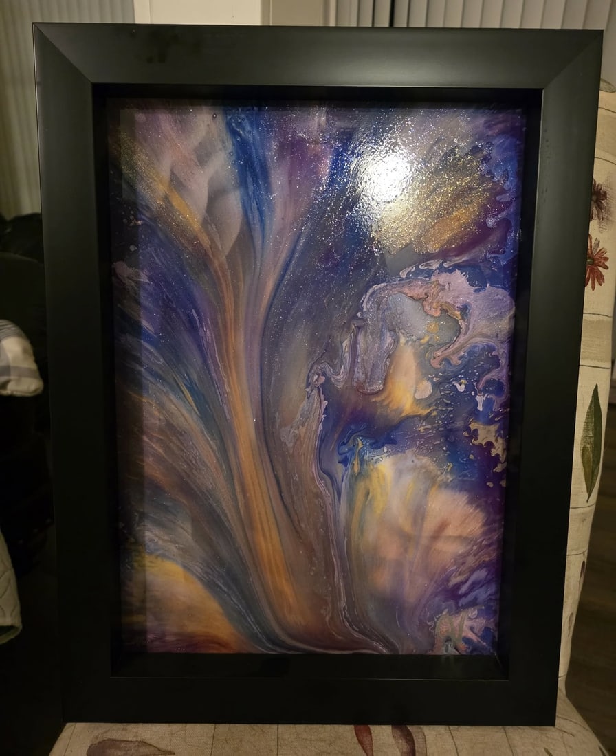 Jeff Vermeeren Bubble Gum Fall: Jeff Vermeeren "Bubble Gum Fall" 2023 18" x 12 7/8" image size Dye sublimation on aluminum with embellishment. Hand-signed by the artist. Gallery framed, COA, Appraisal. JEG