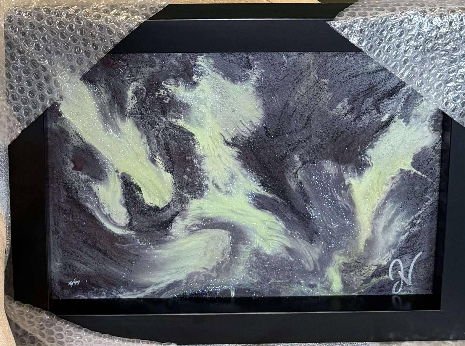 Jeff Vermeeren Falling Star: Jeff Vermeeren "Falling Star" 2023 12 7/8" x 18" image size Dye sublimation on aluminum with embellishment. Hand signed by the artist. Gallery framed, COA, Appraisal. TMP