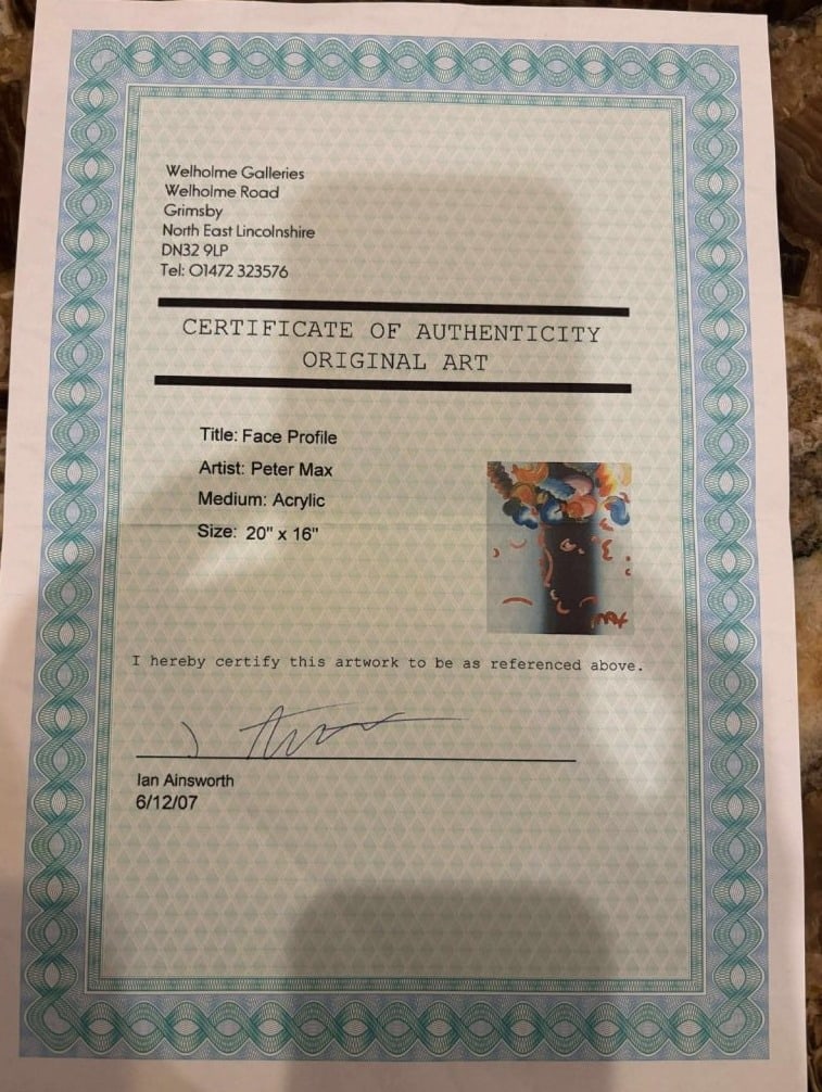 Peter Max Face Profile - 2