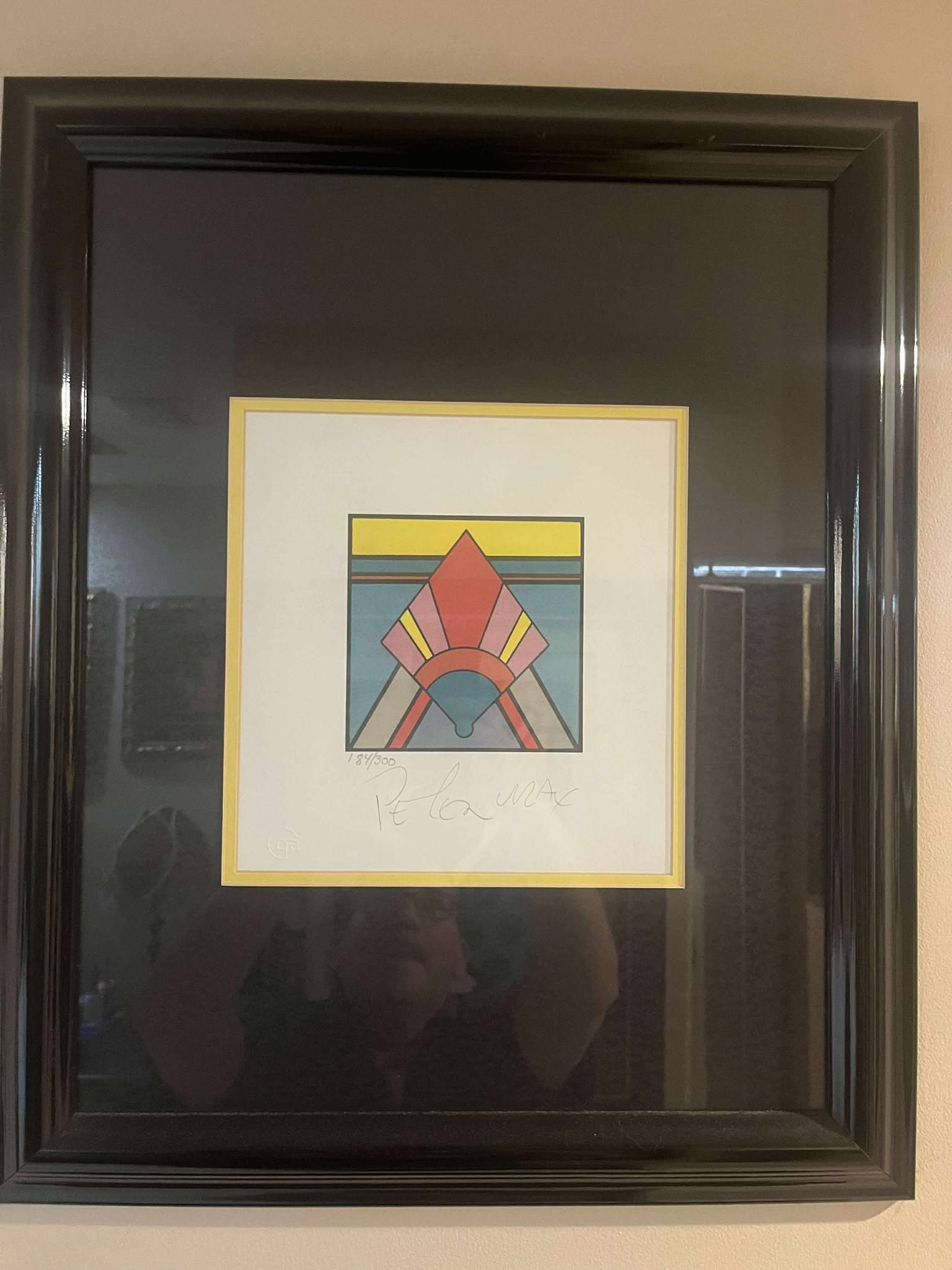 Peter Max Geometric num 3: Peter Max "Geometric #3" serigraph on paper. Gallery framed,No paperwork rms