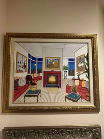 Fanch city scape with moon