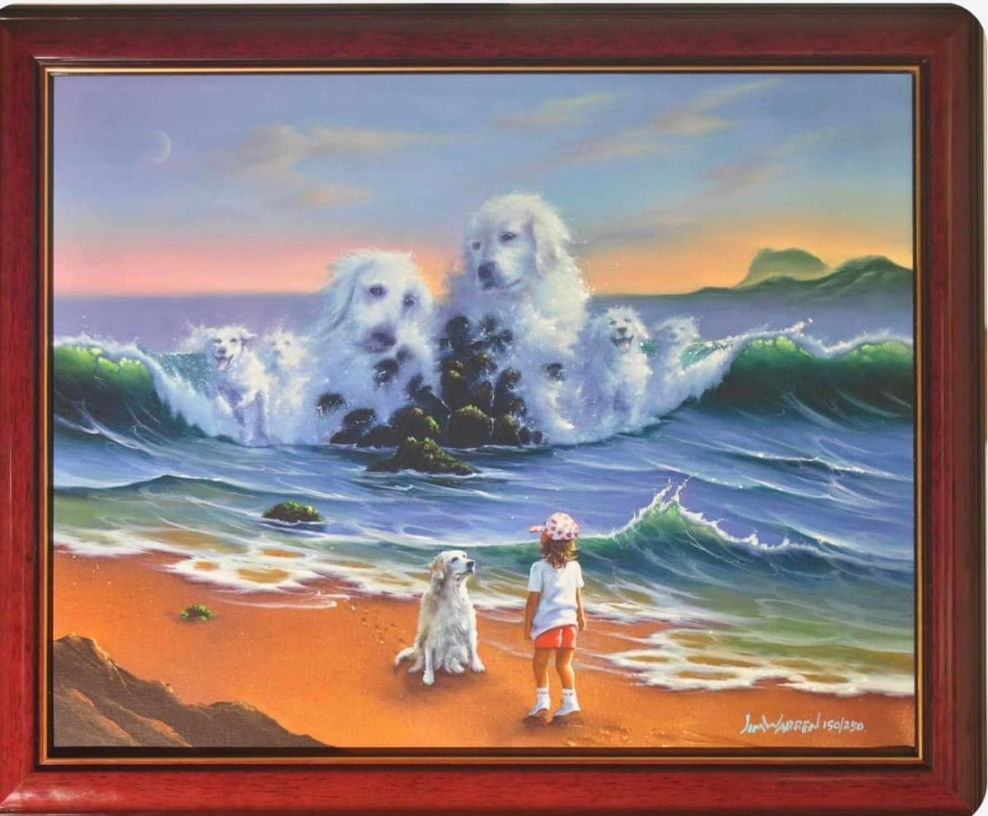 Canine Companions: Jim Warren "Canine Companions" An existential exploration of how we come to know our canine friends and companions. Do we choose them or do they choose use? This print is a 19x24 (Image size)limited