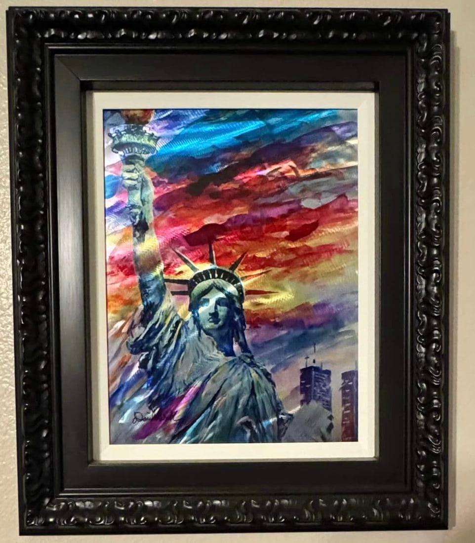 Daniel Wall The Light is Always On: Daniel Wall UNIQUE "The Light is Always On" 2023 17" x 13" image size Mixed media on metal Hand signed Titles and dated on Verso COA & Appraisal