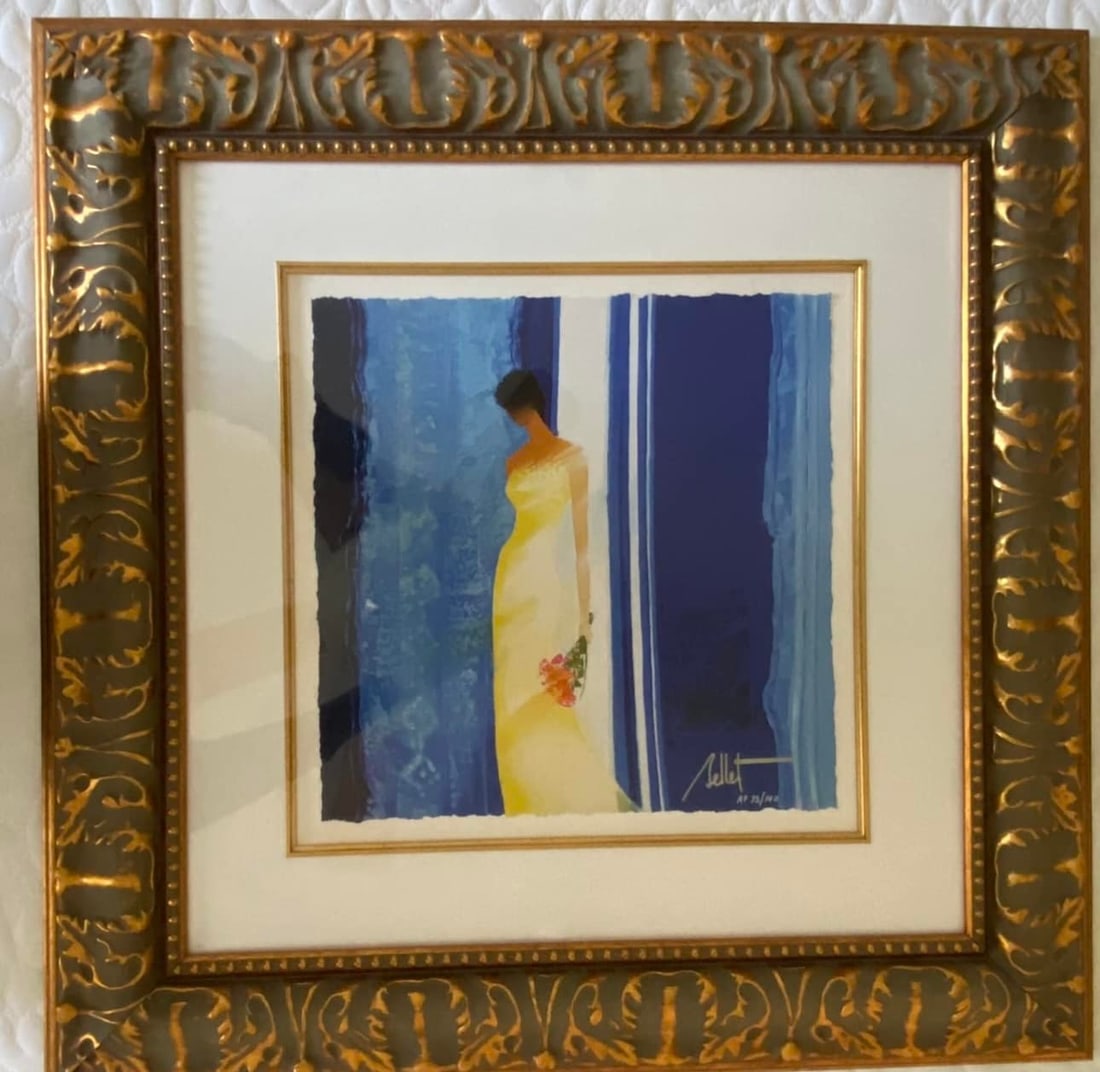 Danielle's Blues: Emile Bellet, "Danielle's Blues" 2015 12 5/8" x 12 5/8" image size Giclee in color on paper. Hand-signed in pigment by the artist. Gallery framed LE COA