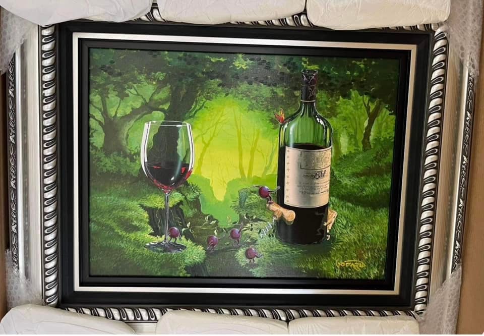 The Hidden Chase: Michael Godard "The Hidden Chase" 2022 17 1/4" x 23" image size Giclee in color with hand-embellishment on canvas .Hand-signed by the artist. LE of 200 Gallery framed