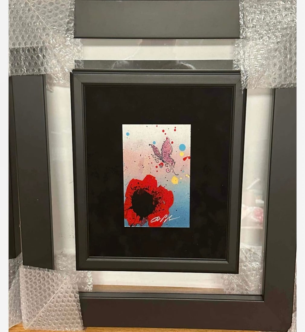 Natural Pleasures: Dominic Pangborn "Natural Pleasures"" UNIQUE 2018 7 " ? 5 " image size Acrylic painting on metal. Hand-signed in pigment lower left by the artist. Gallery framed