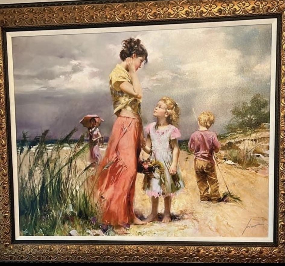 Remember When: Pino "Remember When" 2006 32" x 40" image size Giclee in color on canvas. Hand signed in pigment lower right by the artist. F'rom the Arabic numbered edition of 295 Gallery framed COA