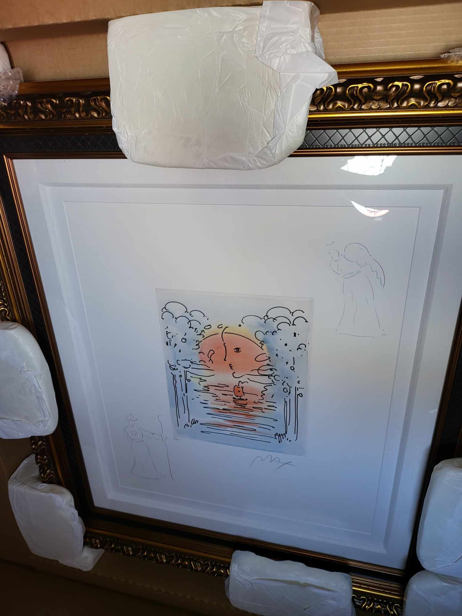 Peter Max Better World Icon Suite: Peter Max "Better World" Icon suite 2015 13 1/8"ing wit x 10 5/8" image size Etching with hand-coloring and unique, hand-drawn colored pencil remarques of an Angel in the upper right corner and Sage w