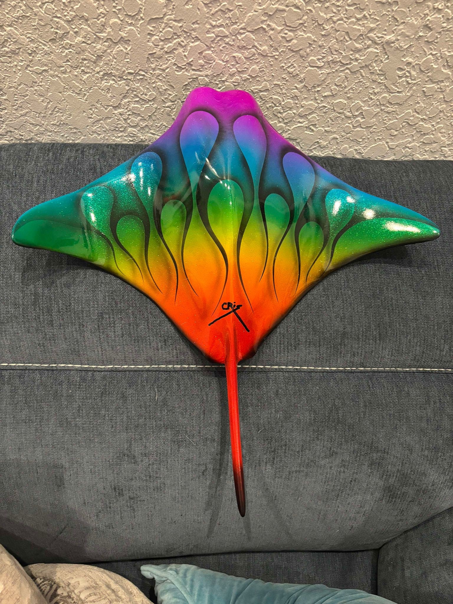 Cris X Mini Rays: Cris X "Mini Rays" Sculpture 18" x 19 "