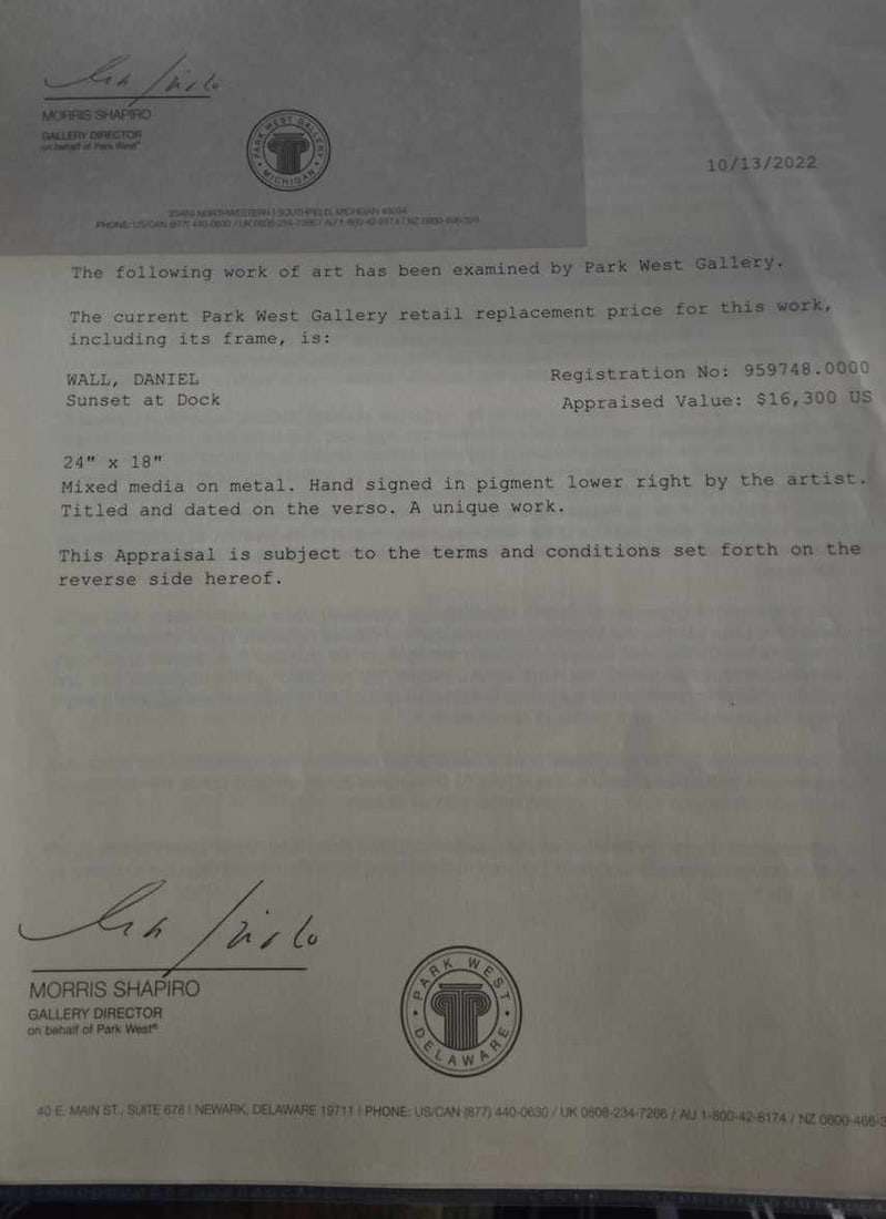 Daniel Wall Sunset at the Dock Unique - 3