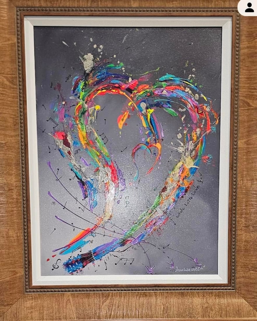 Jim Warren Whole Lotta Love: Jim Warren " Whole Lotta Love" embellished giclee in color LE 2022