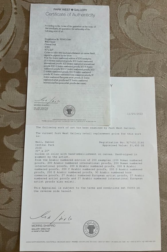 Daniel Wall Central Park - 2