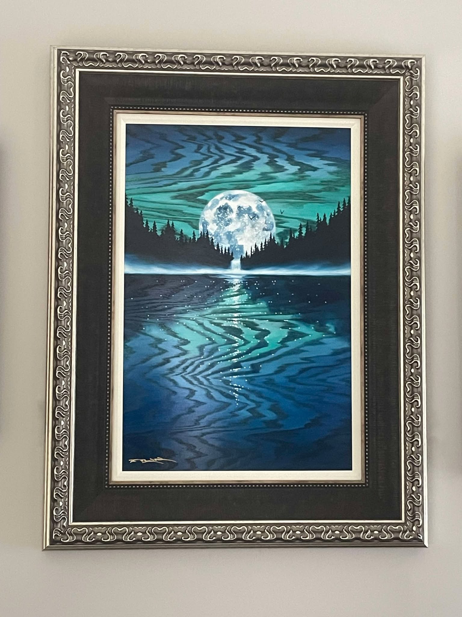 Matt Beyrer Mystic Falls: Matt Beyrer "Mystic Falls" 2018 30" x 20 1/8" image size Oil painting on wood. Hand-signed in pigment by the artist. Titled on the verso. A unique work. Gallery framed, COA, Appraisal