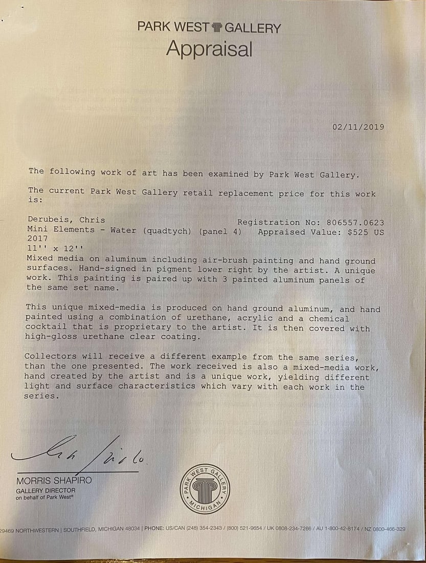 Chris Derubeis Mini Elements - Water (quadtych) (Panel 4) - 2