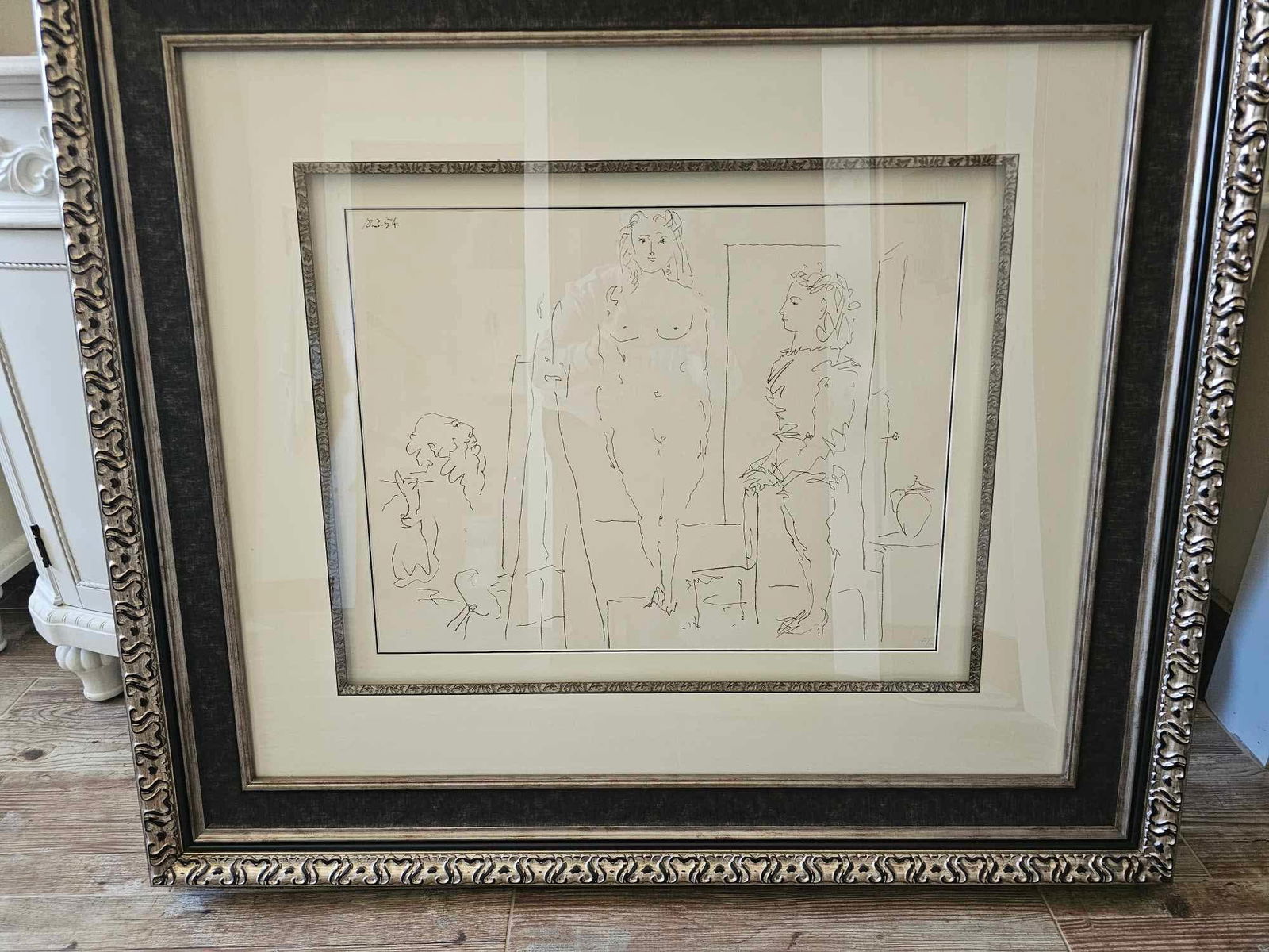 Pablo Picasso Les Deux Modeles (The Two Models): Pablo Picasso "Les Deux Modeles"(The Two Models) 1954 Bloch 757 19 5/8" x 25 1/2" paper size, Lithograph on Arches Paper. Signed in crayon (faded) lower left, numbered in pencil lower right. From