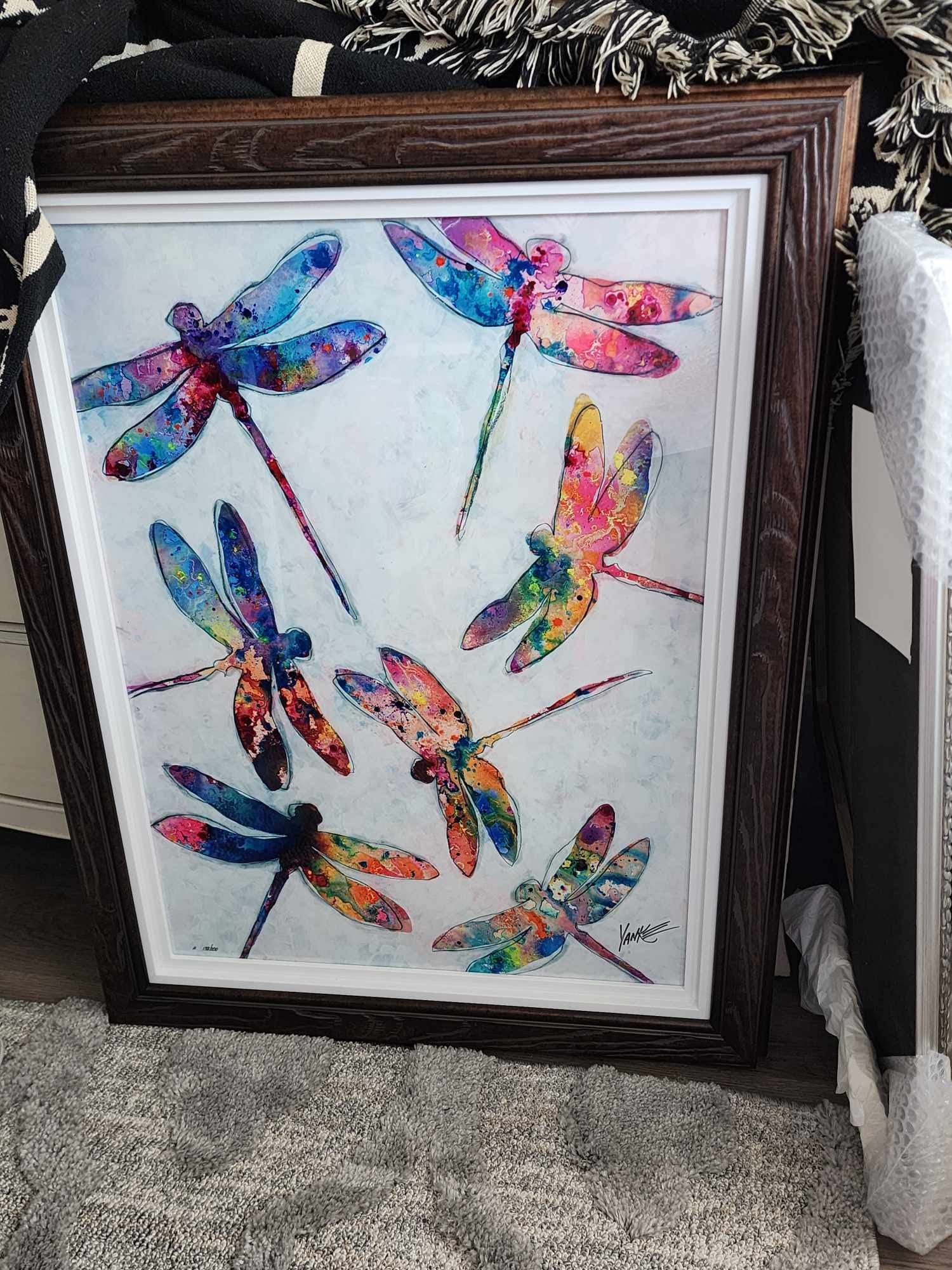 Tim Yanke Dragonflies: Tim Yanke "Dragonflies" 2019 28 3/4" x 21 1/4" image size Augmented reality enabled digital multiple on aluminum through dye sublimation. Hand-signed in pigment lower right by the artist. Gallery fram