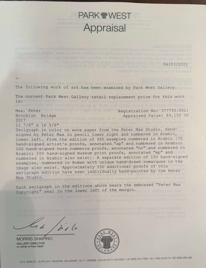 Peter Max Brooklyn Bridge - 2