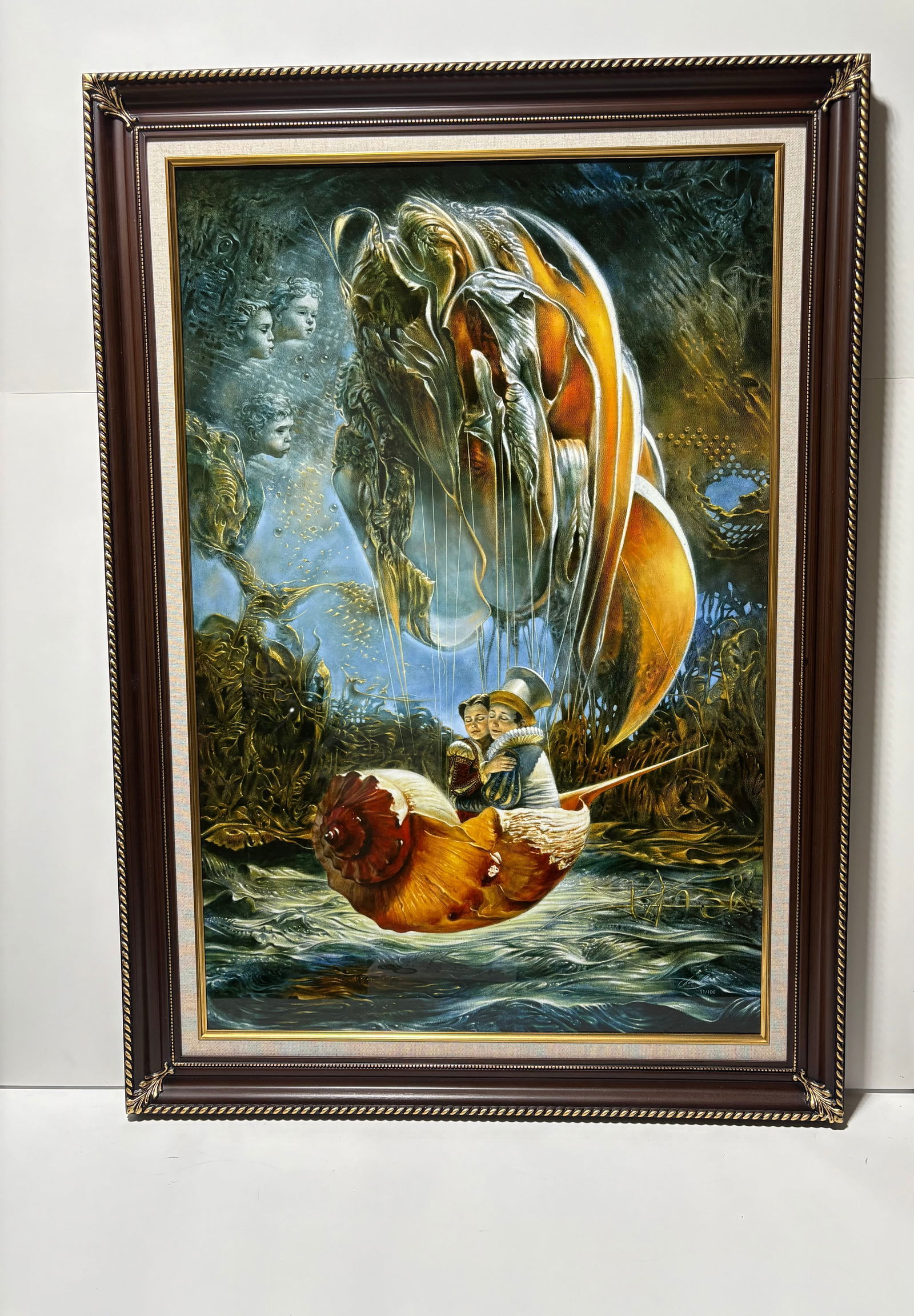 Michael Cheval Wings of Utter Bliss: Michael Cheval "Wings of Utter Bliss" 2022 36" x 24" image size Giclee on aluminum. Gallery framed, COA, Appraisal. SEK