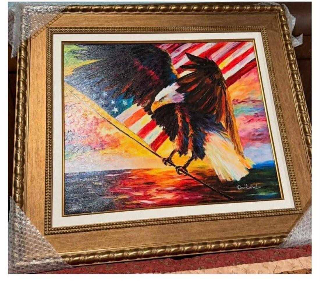 Daniel Wall Power and Perseverance: Daniel Wall "Power and Perseverance" 2021 21" x 24 1/2" Image size Giclee in color withhand-embellishment on canvas. Gallery framed, COA, CMK