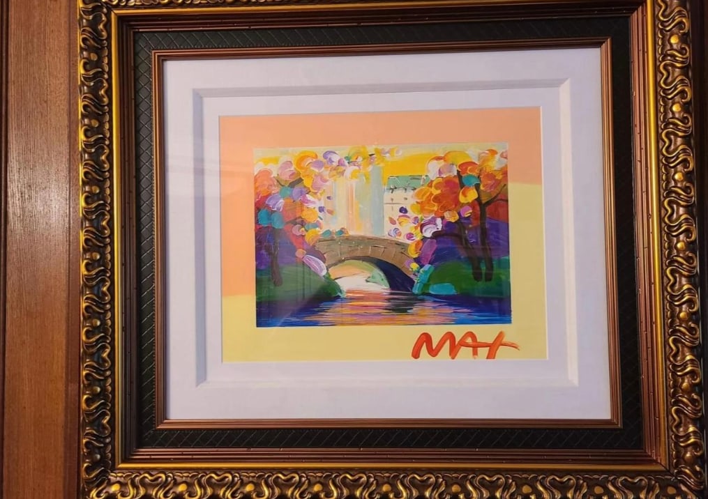 Peter MaxCentral Park - Spring: Peter Max, "Central Park - Spring." UNIQUE 2018 13 1/4" x 17" image size Mixed media with acrylic painting and color serigraphy on wove paper from the Peter Max Studio. Hand-signed in acrylic by Peter