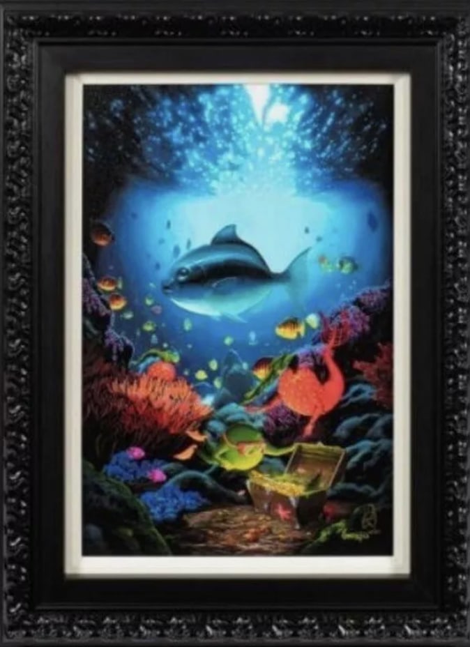 Sunken Treasure: Michael Godard, "Sunken Treasure" 2024, 24"x16" (Image size) Gicleee in color with hand-embellishment on canvas. Hand-signed by the artist