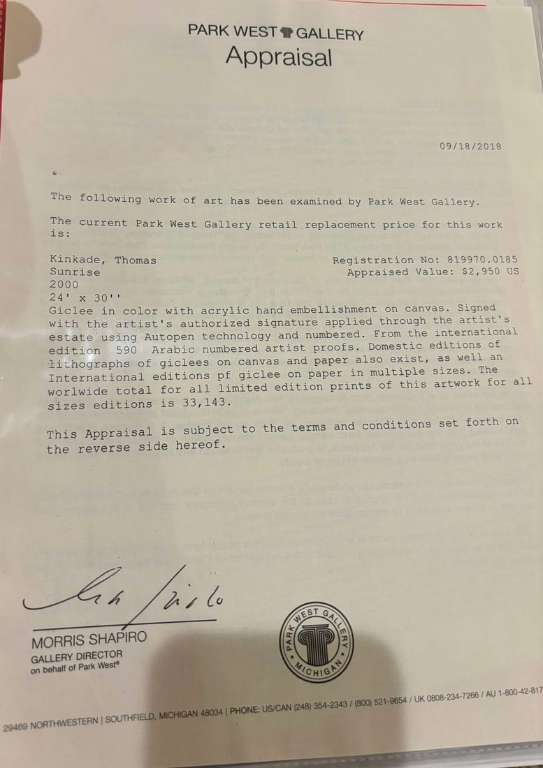 Thomas Kinkade Sunrise - 4