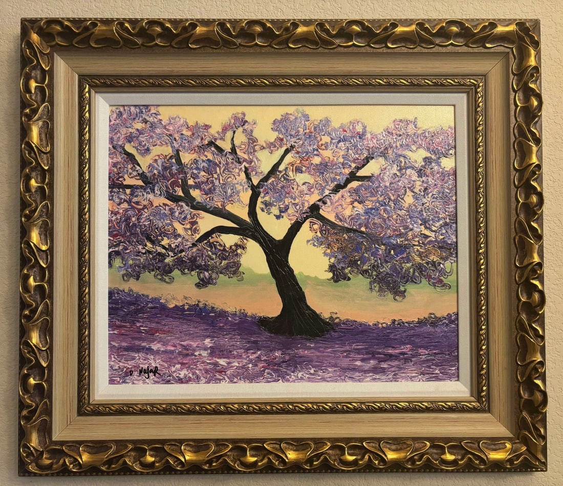 Bright Beginning: David Najar "Bright Beginning" 2017 16" x 19 3/4" (Image size) Giclee in color with hand embellishment on canvas. Hand-signed in ink lower left by the artist. Gallery Framed, COA, Appraisal.