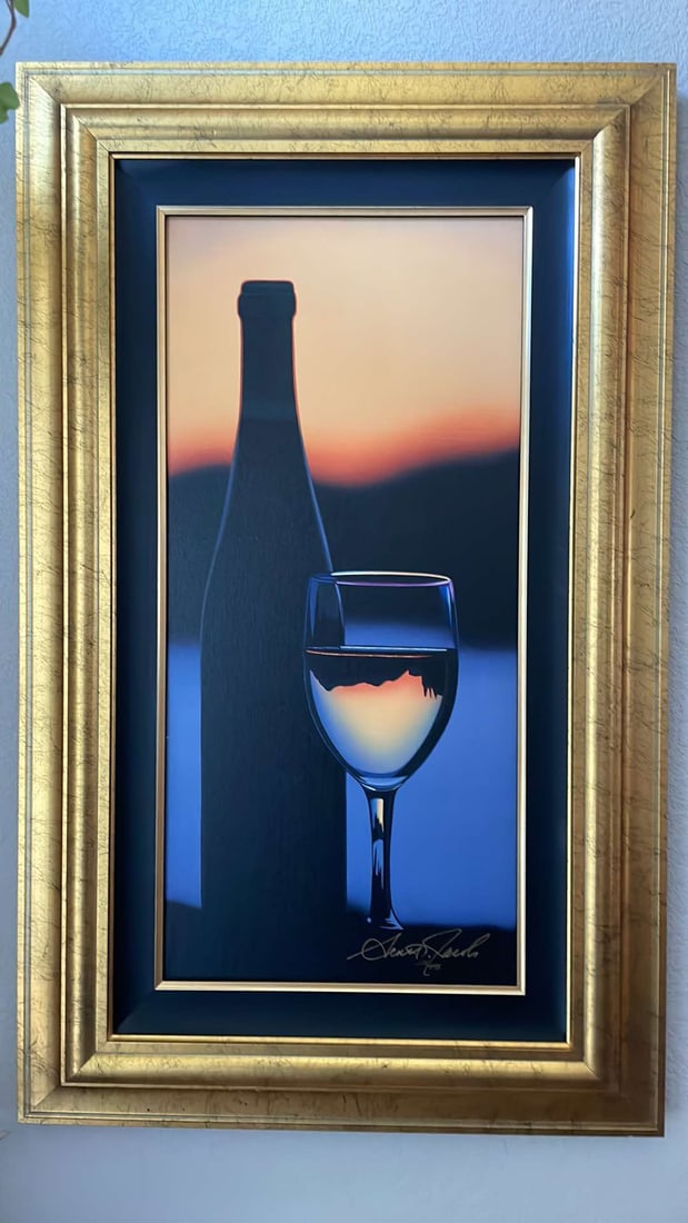 Sunset Silhouette: Scott Jacobs "Sunset Silhouette" 2007 25 5/8" x 12" image size Giclee in color on canvas. Signed in ink lower right and numbered.Gallery framed LE COA