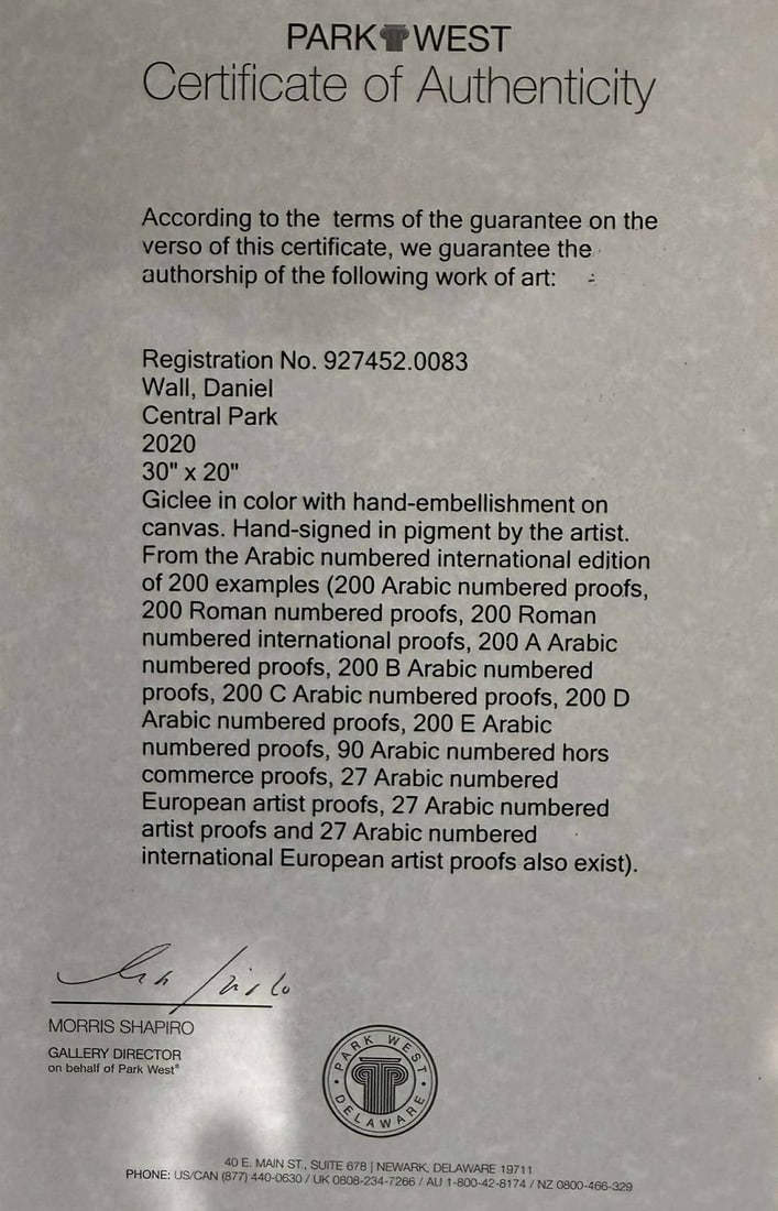 Daniel Wall Central Park - 2