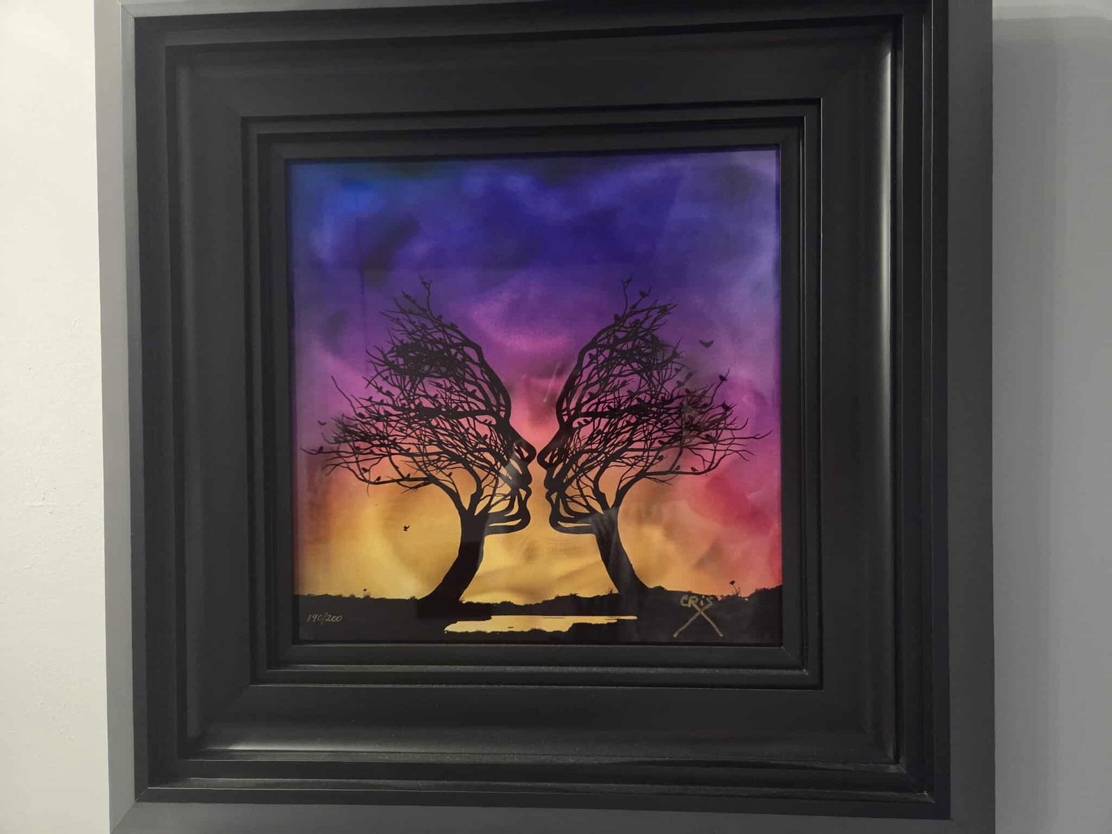 ChrisX Magnetic: ChrisX "Magnetic" 2023 14" x 14" image size Dye sublimation on aluminum. Hand-signed by the artist. Gallery framed, COA, Appraisal. JP