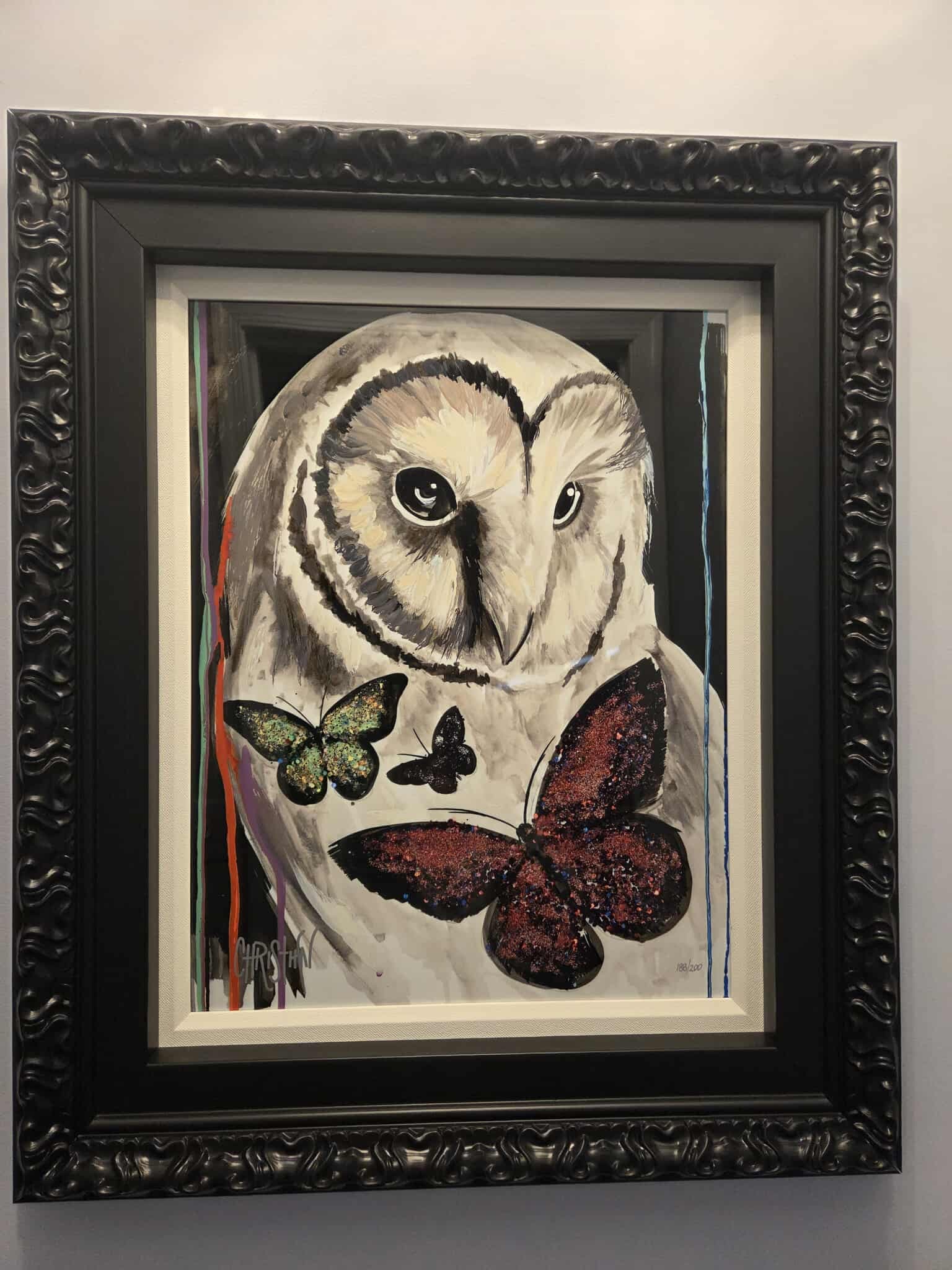 Christian Masot Wings: Christian Masot "Wings" 2025 20" x 15 1/2" Dye sublimation on aluminum Hand-signed by the artist. Gallery framed, COA, Appraisal. JP