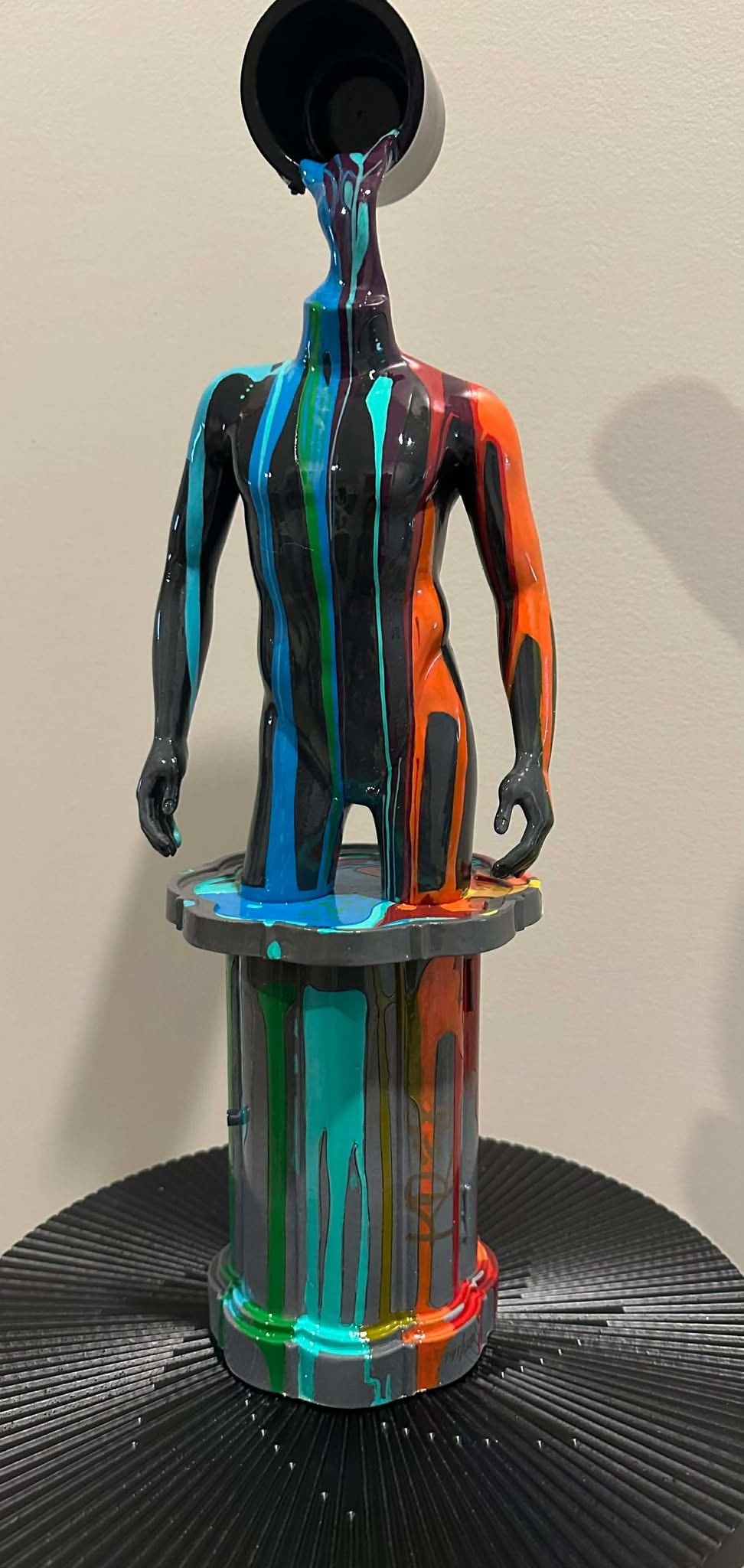 Kre8 Compelled to Kre8 Sculpture: Kre8 "Compelled to KRE8" 2023 17" x 5" x 5" Hand painted sculpture, handcrafted in resin. Hand-signed in pigment by the artist. CH