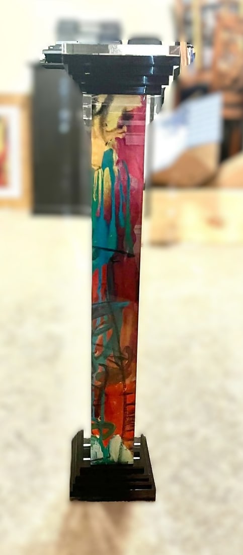 Tim Yanke Timber III: Tim Yanke "Timber III" 28 5/8" x 6" Acrylic Sculpture with archival UV ink. Hand siged by artist. COA. Appraisal. MB