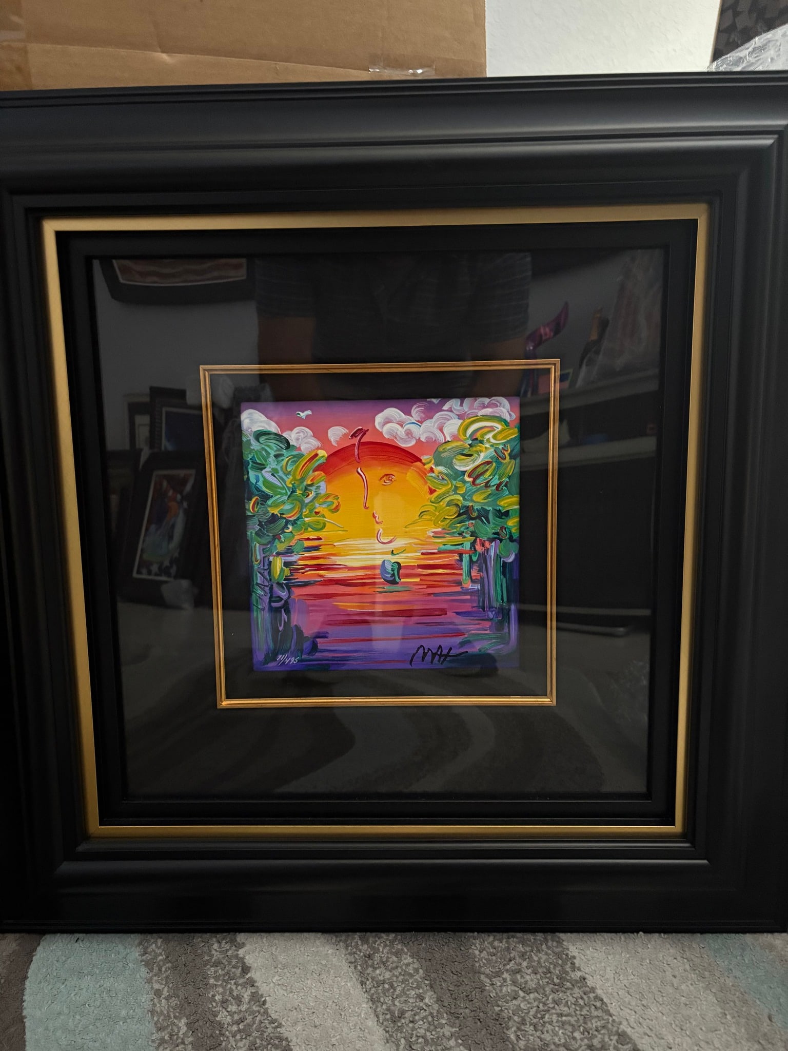 Peter Max Better World: Peter Max "Better World" serigraph Gallery framed,