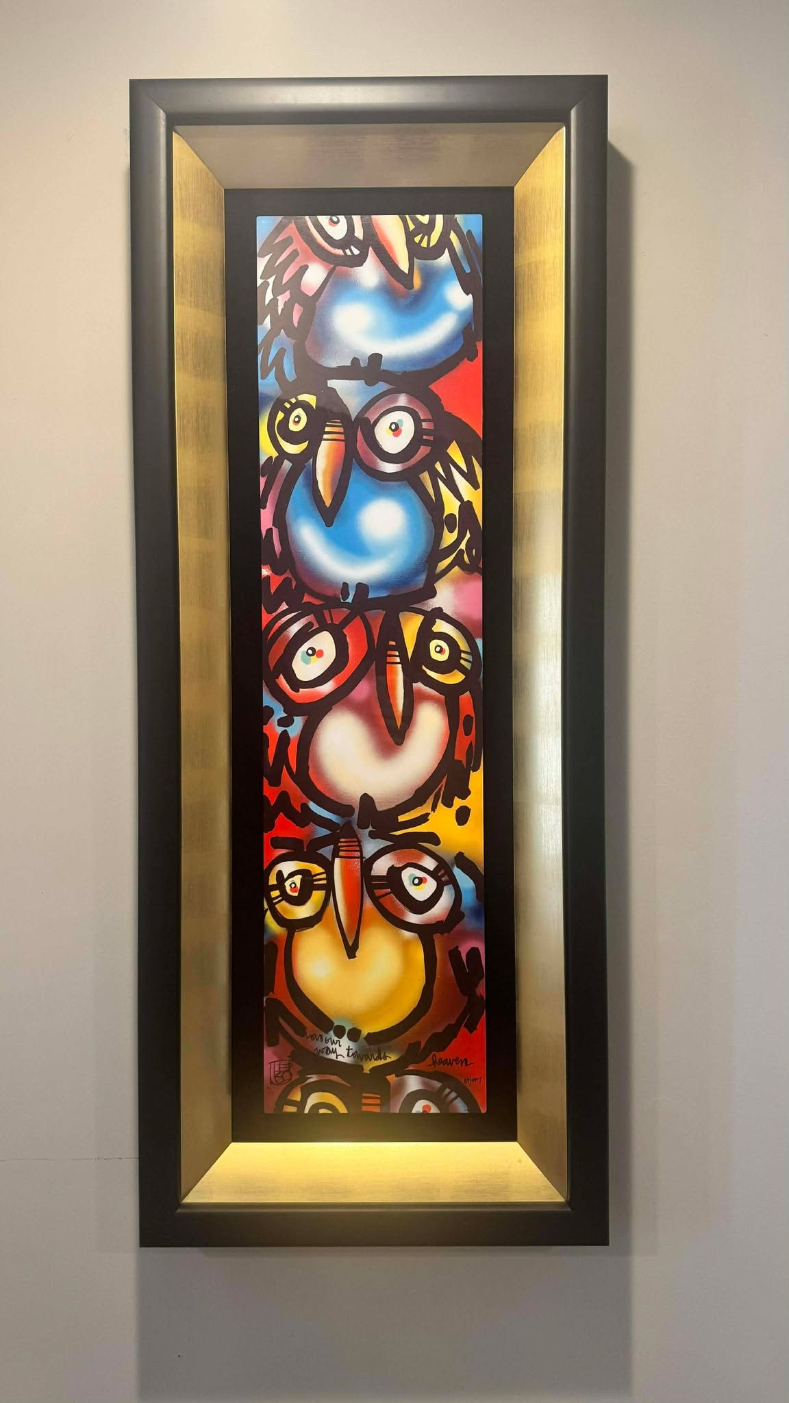David Le Batard (as Lebo) On Our Way Towards Heaven: David Le Batard (as Lebo) "On Our Way Towards Heaven" 2019 34" x 8 1/2" image size. Caldograph (dye sublimation on wood). Hand-signed in pigment by the artist. Gallery framed, COA, appraisal,