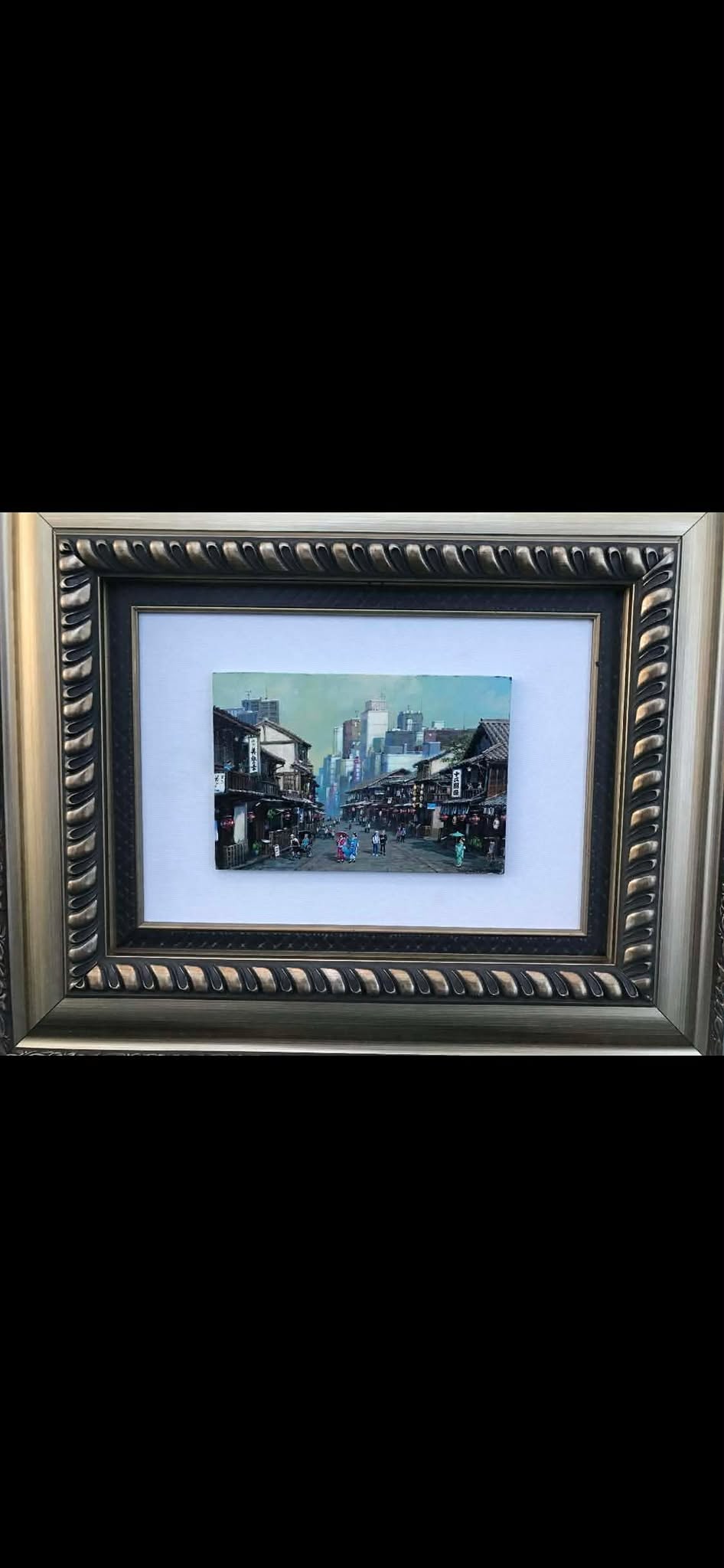 Alexander Chen Kyoto Old Town: Alexander Chen "Kyoto Old Town" 2016 6" x 8 3/4" image size Acrylic painting on board mounted to canvas board. Hand-signed in pigment lower right by the artist. A Unique work. Gallery framed, COA, DG