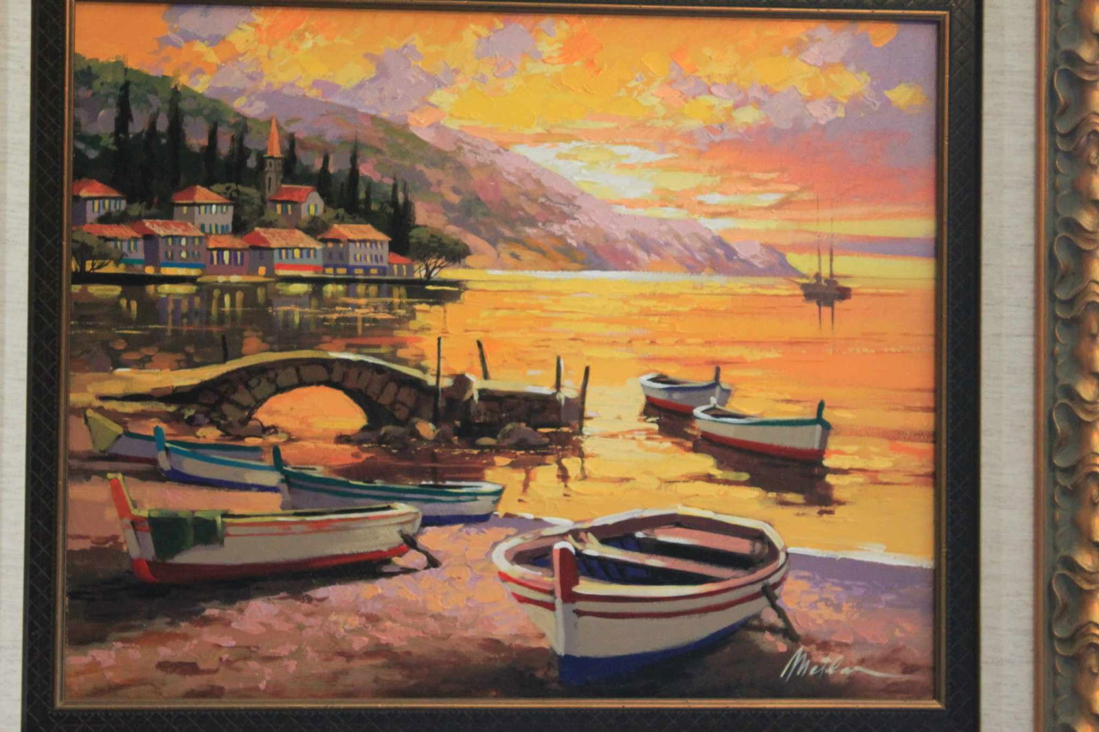 Sunset Glow: Anatoly Metlan "Sunset Glow" 2011 16" x 20" image size Oil painting on canvas. Signed in pigment lower right. A unique work.