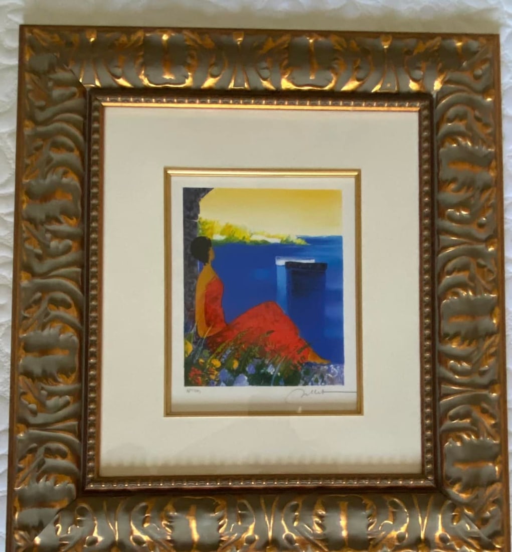 Reverie: Emile Bellet"Reverie" 2008 7 7/8" x 6 5/8" image size Lithograph in color on wove paper. signed in pencil, lower right and numbered. LE 95 Gallery framed COA