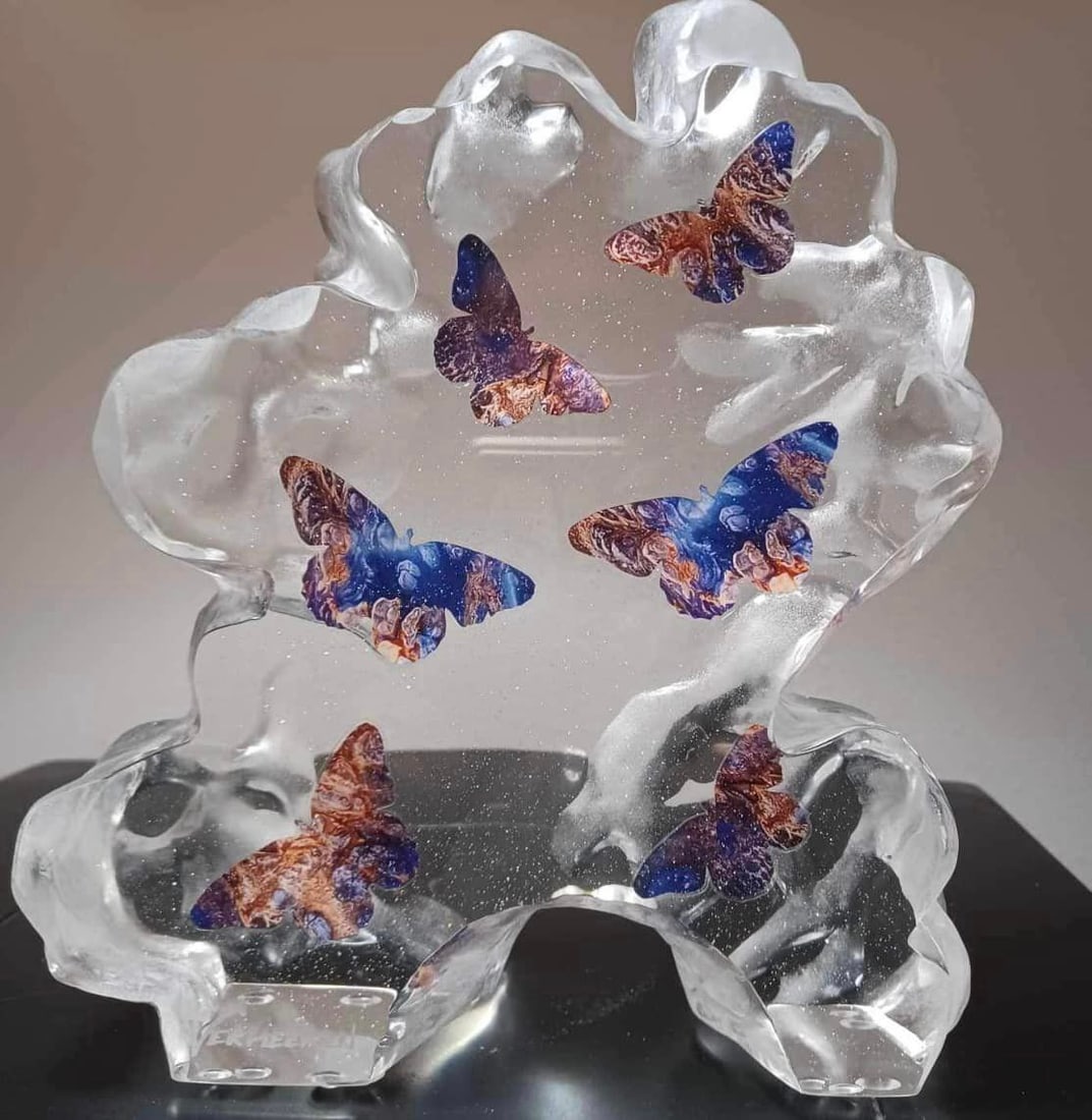 Rise Above: Jeff Vermeeren "Rise Above" UNIQUE 2023 10 1/4"x 9" x 3 1/2" Lucite sculpture. Engraved signature lower left by the artist.