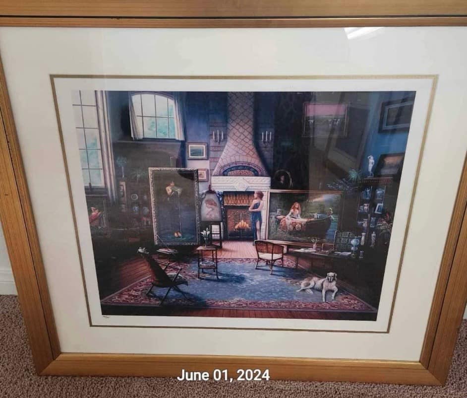 In the Studio: John Obrien "In the Studio" Seriithograph 32" x 40" Matted and framed LE